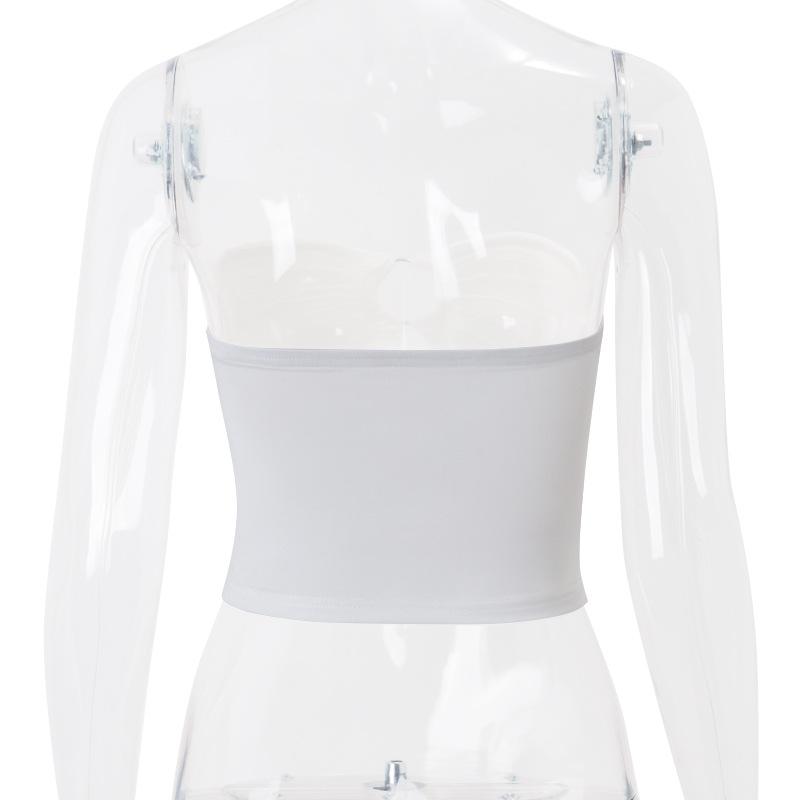 Hollow out o ring ruched tube top