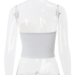 Hollow out o ring ruched tube top