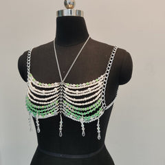Halter hollow out tassels backless cami top