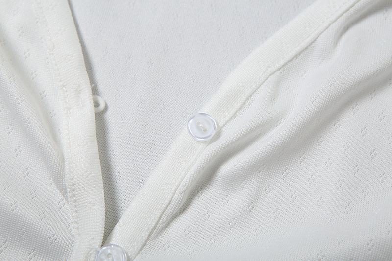 Long sleeve textured ruffle button short pant set