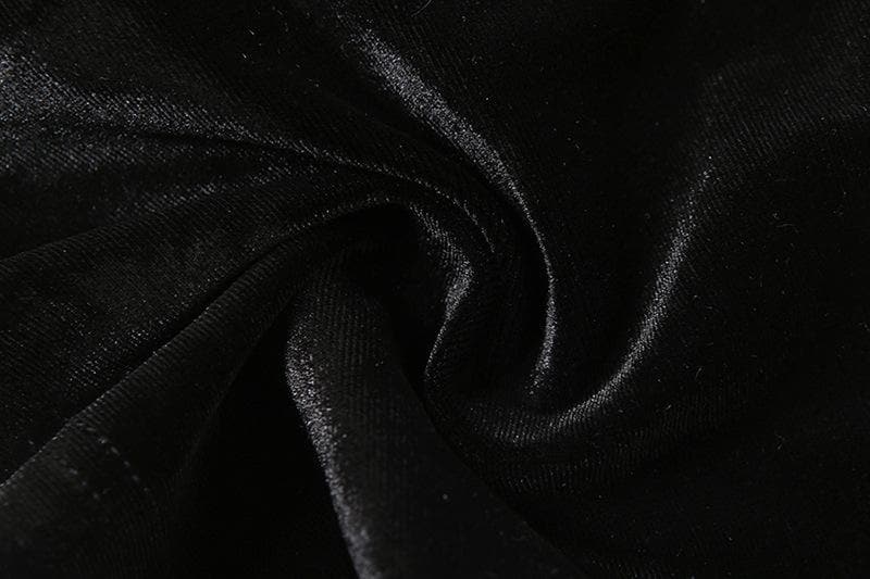 Halter velvet flower applique backless top