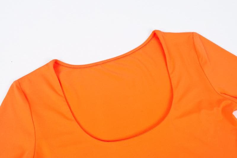 Long sleeve solid u neck bodysuit