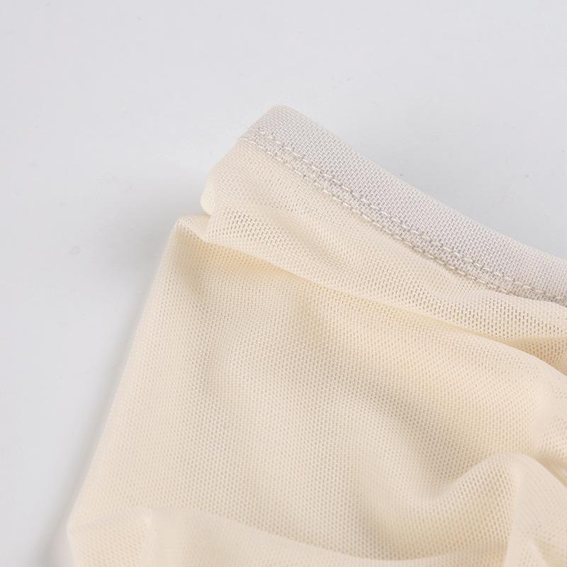Long sleeve off shoulder mesh ruched top