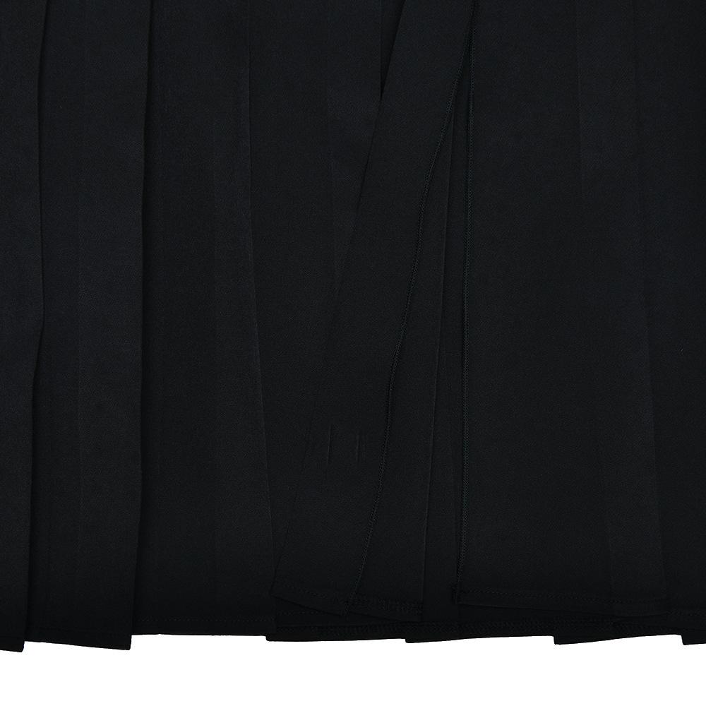 Sleeveless turnover collar button pleated maxi skirt set