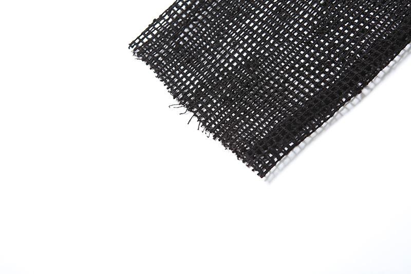 Long sleeve fishnet solid top