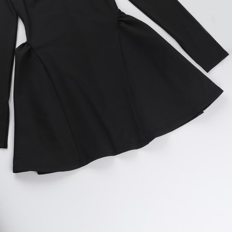Long sleeve sweetheart neck bowknot mini dress  | red tango dress