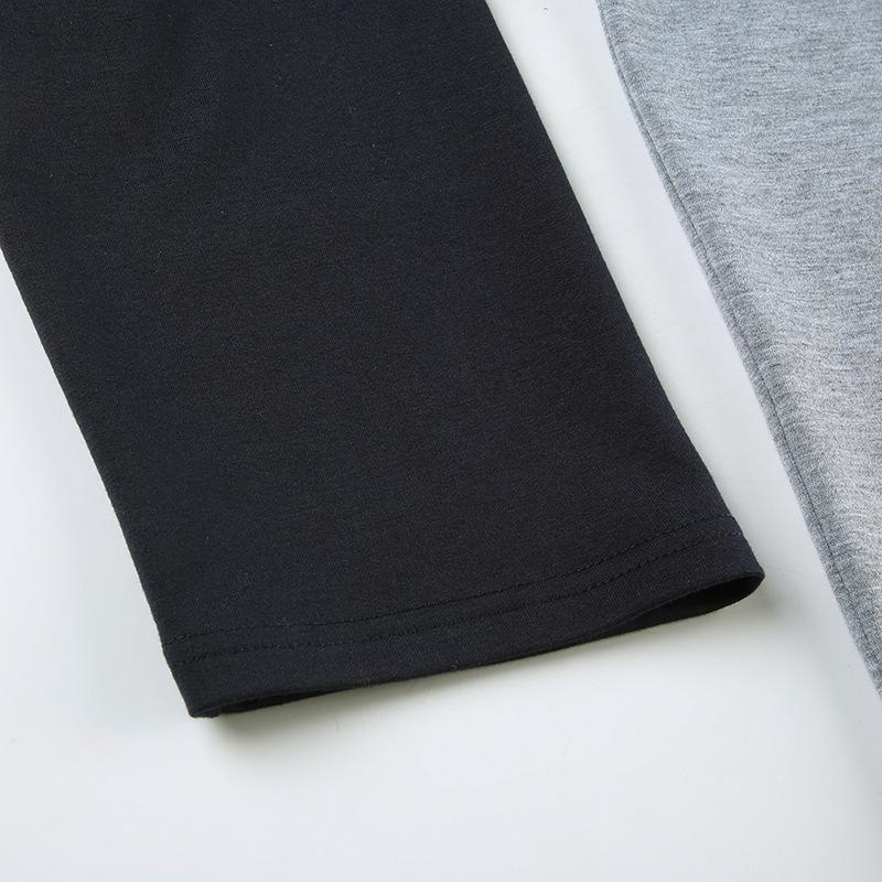long sleeve "NEW YORK" print contrast top