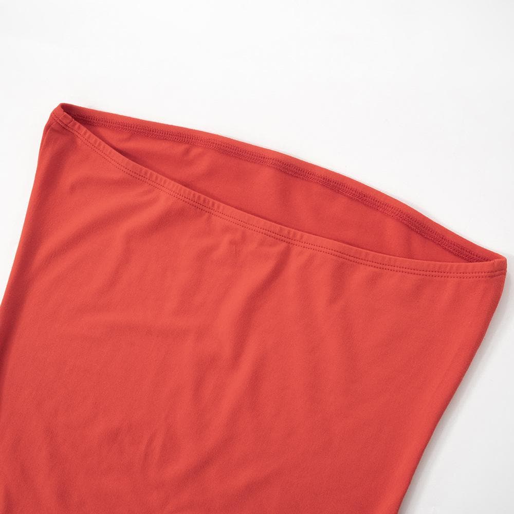 High slit solid backless tube maxi dress  | red tango dress
