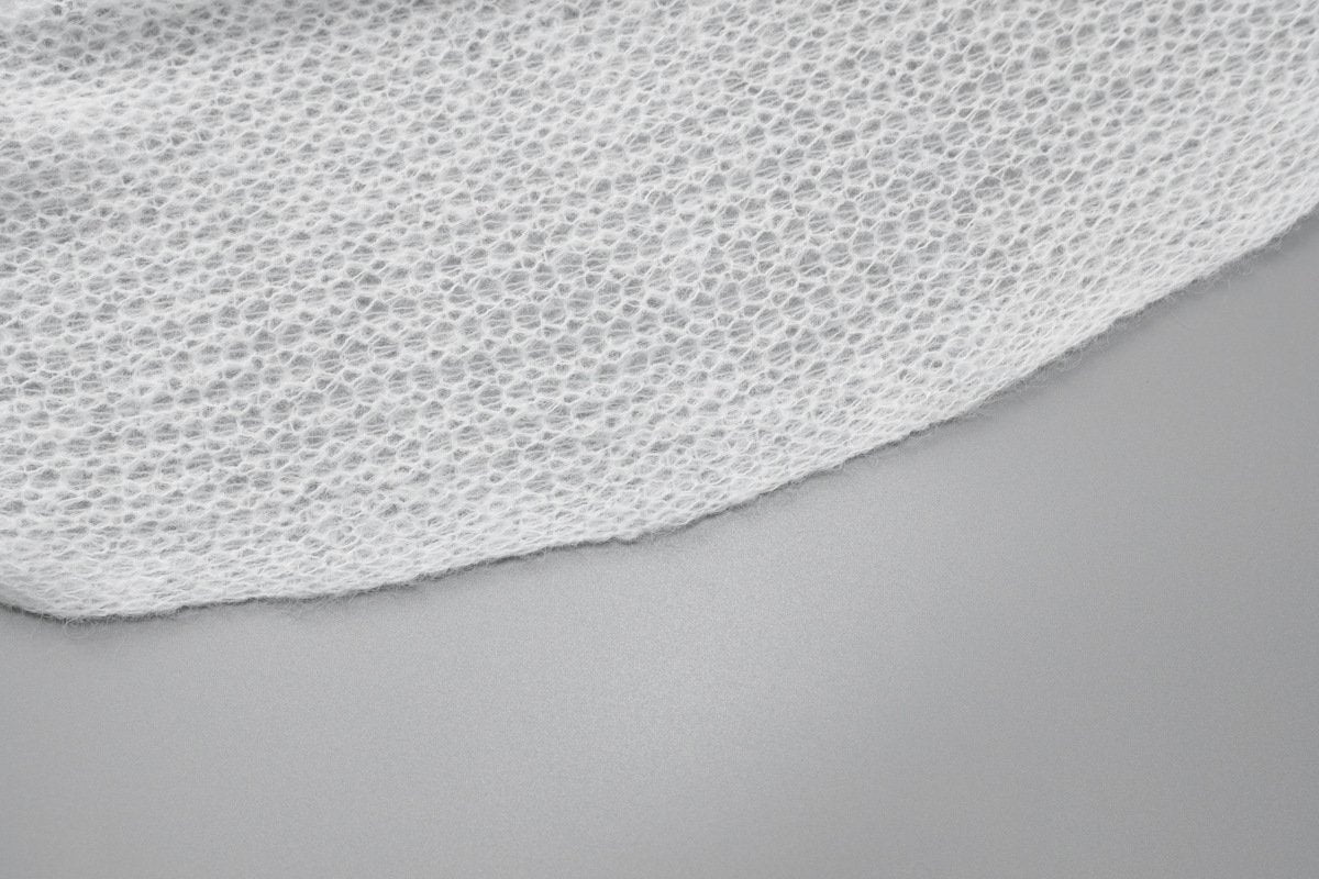 Long puff sleeve knitted one shoulder see through top