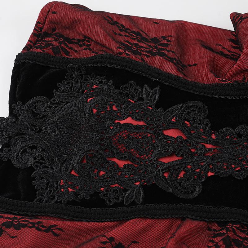 Halter embroidery ruched contrast maxi dress  | red tango dress