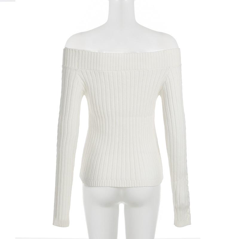Off shoulder long sleeve sweater top