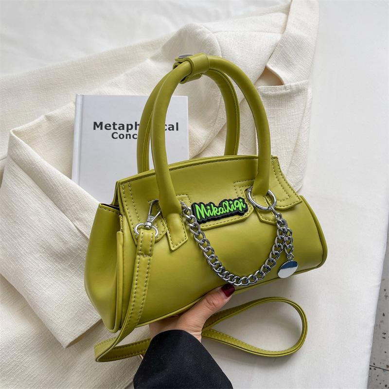 Contrast PU metal chain crossbody purses