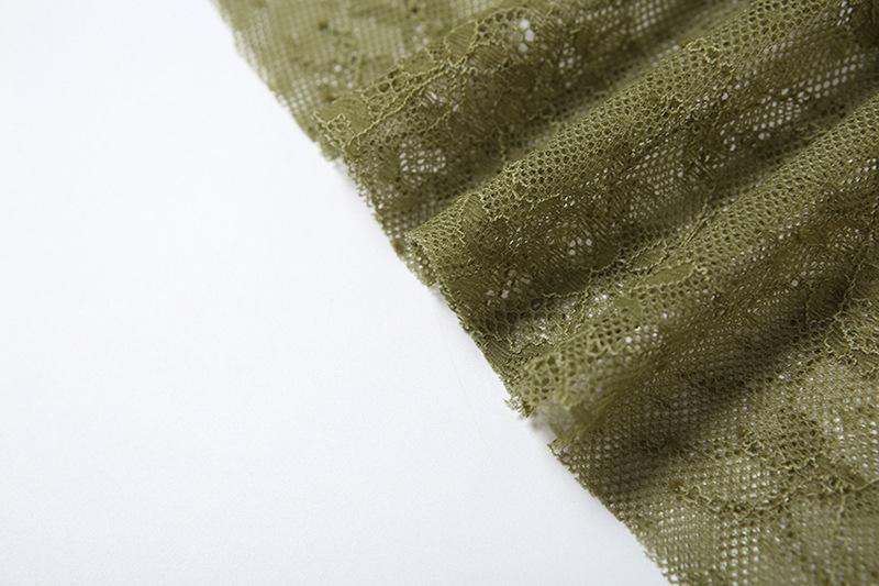 Lace see through ruffle patchwork pant