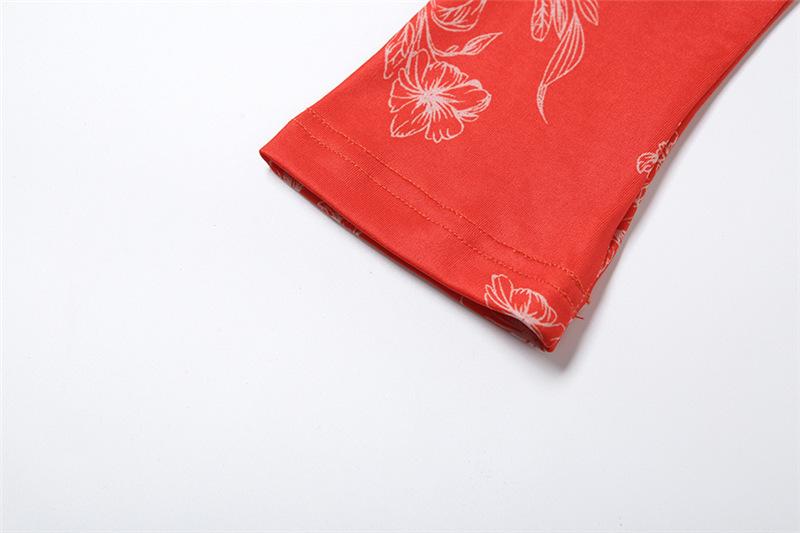 Halter gloves print ruched backless mini dress  | red tango dress