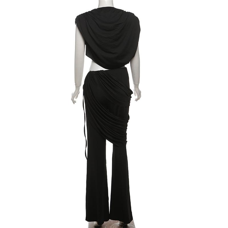 Cap sleeve ruched solid pant set