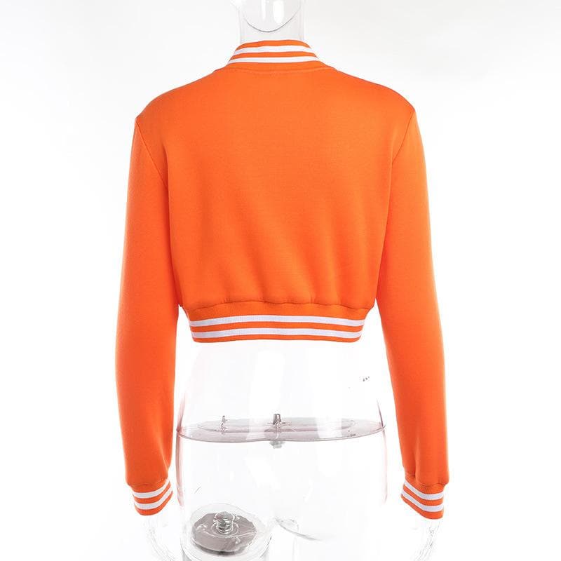 Contrast button striped long sleeve coat top