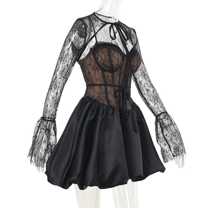 Sweetheart neck corset shrug 2 piece cami mini dress