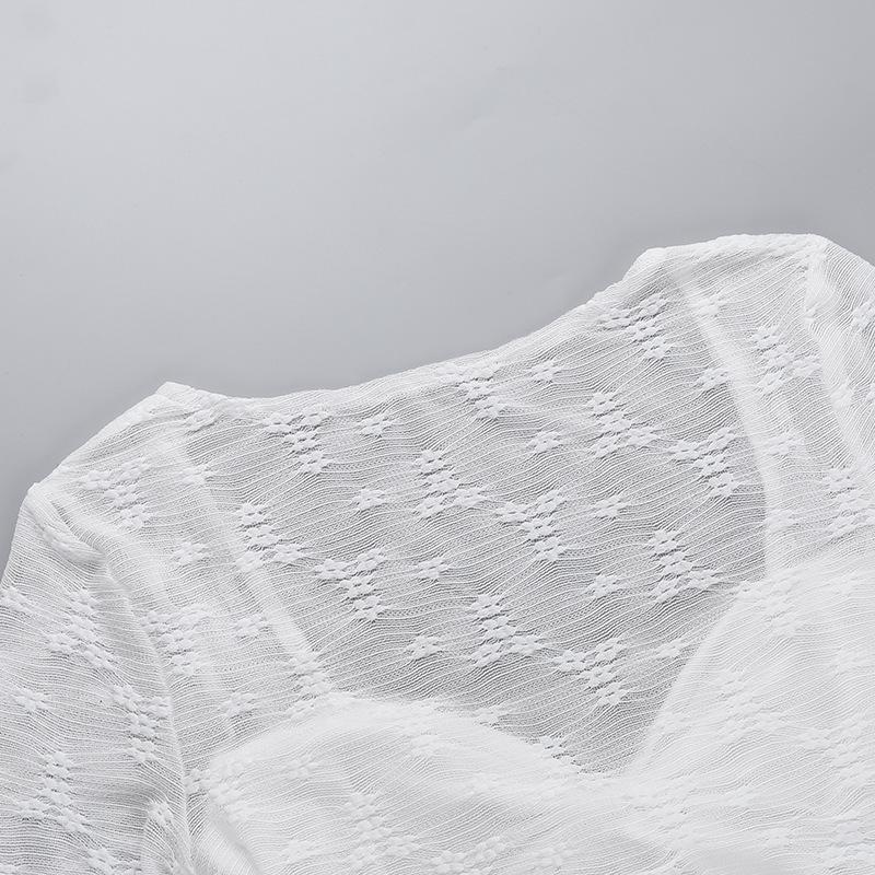 Long sleeve knotted flower pattern top