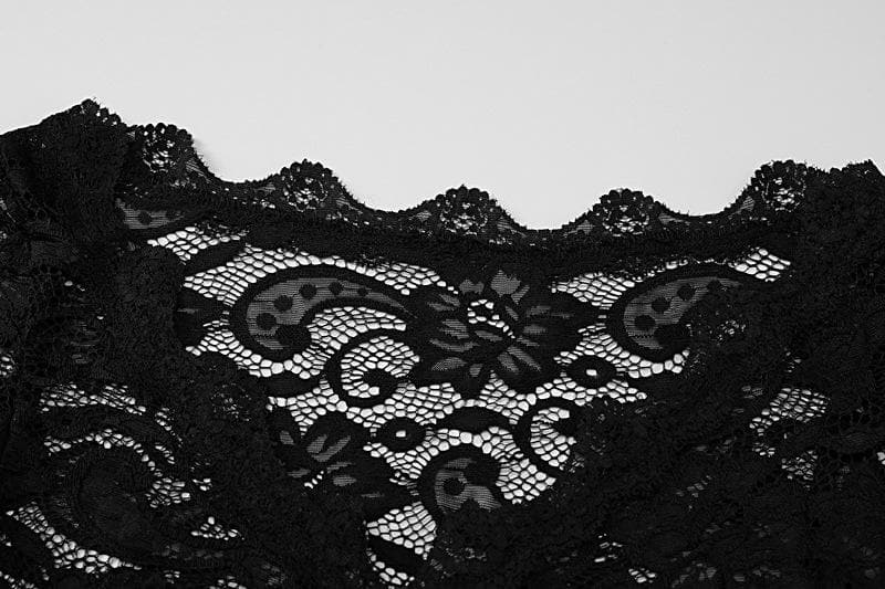 Long sleeve off shoulder see through lace top