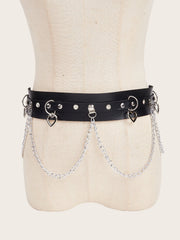Layered metal chain adjustable corset