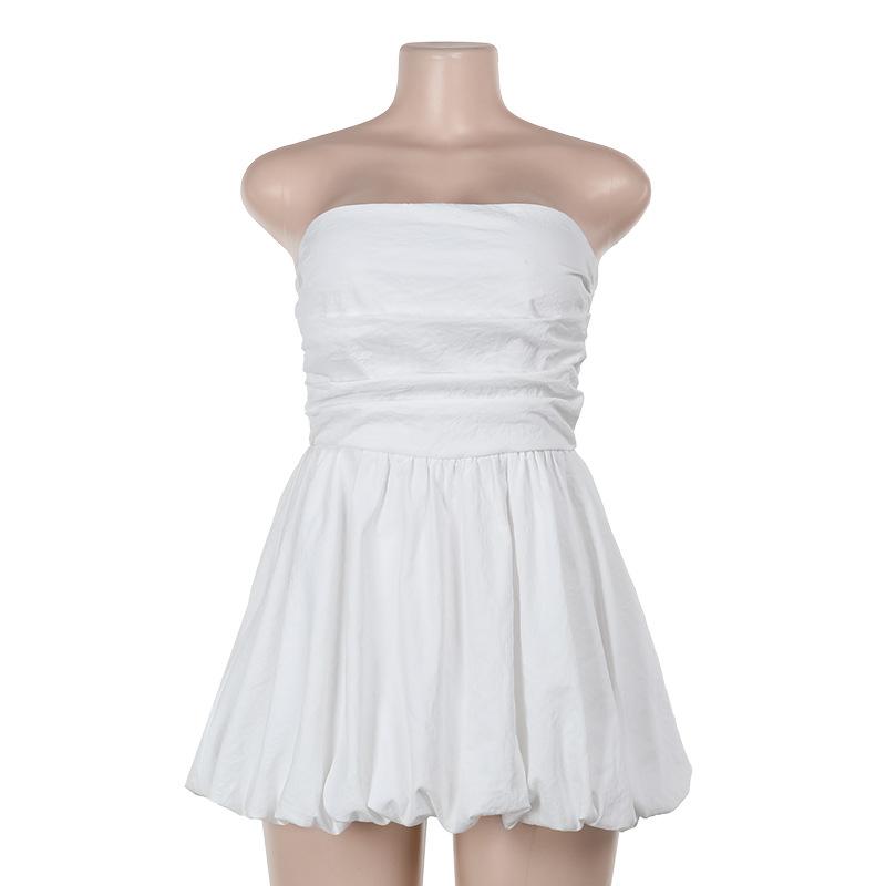Backless ruched tube mini dress