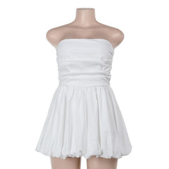 Backless ruched tube mini dress
