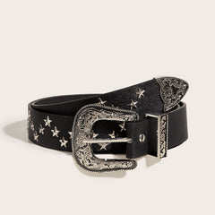 Star PU leather adjustable belt