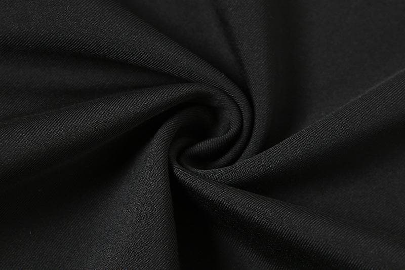 Irregular long sleeve gloves hollow out solid romper