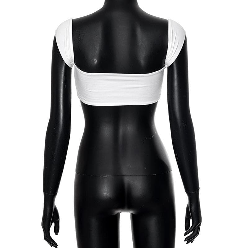 Cap sleeve ruched sweetheart neck crop top