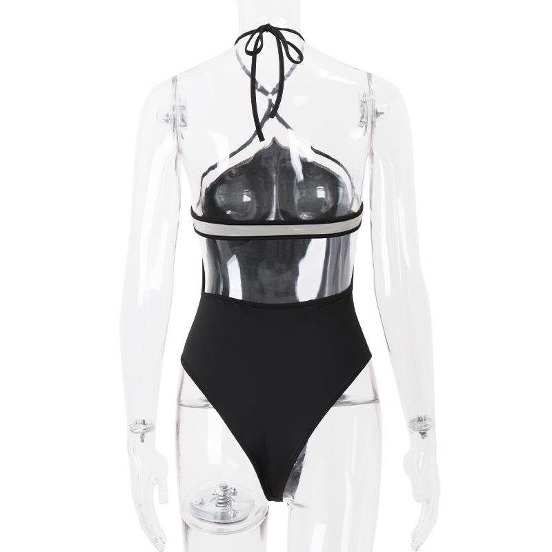 Halter backless sweetheart pattern bodysuit