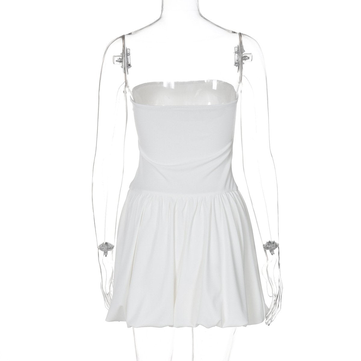 Backless solid A-line tube mini dress