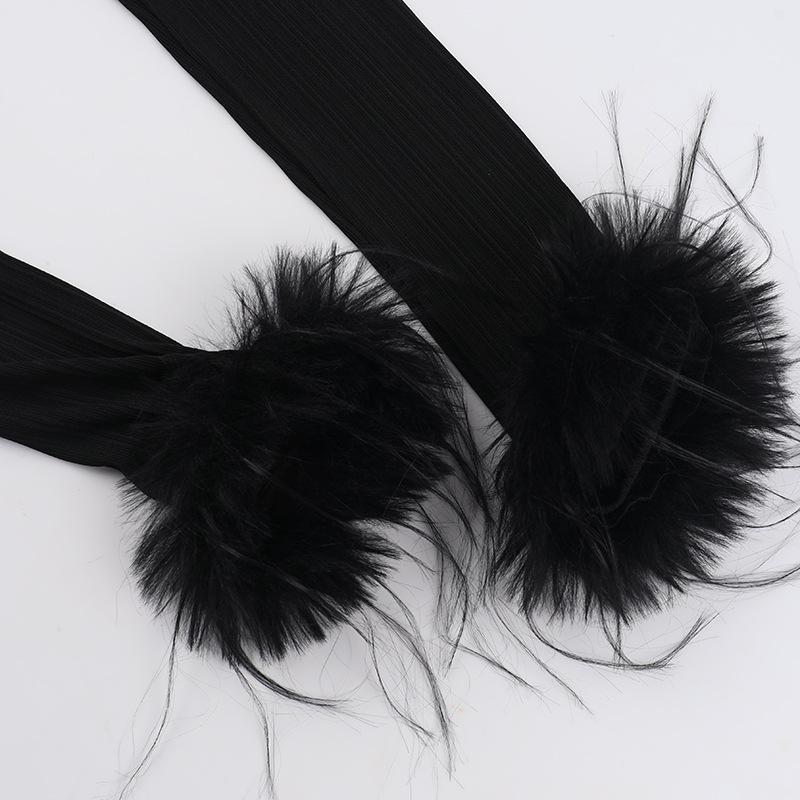 Turnover collar long sleeve fluffy button knitted top