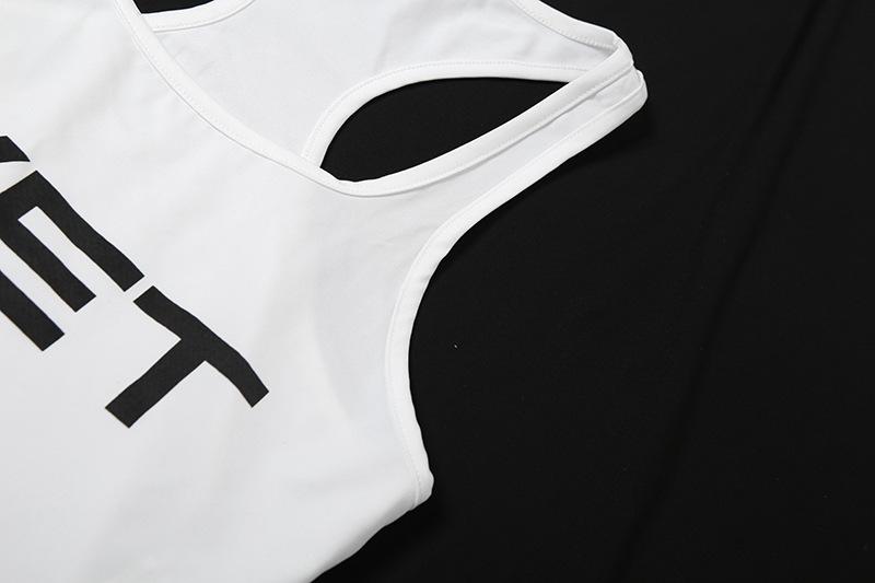 U neck “WETâ€?pattern sleeveless contrast tank bodysuit