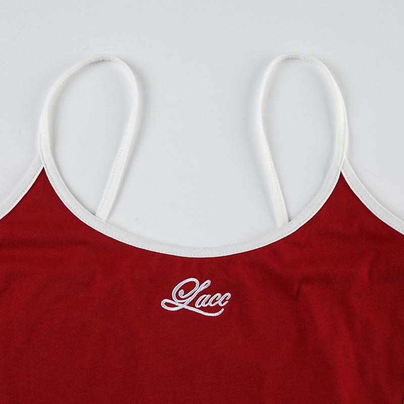 U neck embroidery cami short pant set