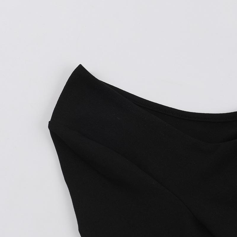 U neck long sleeve solid top