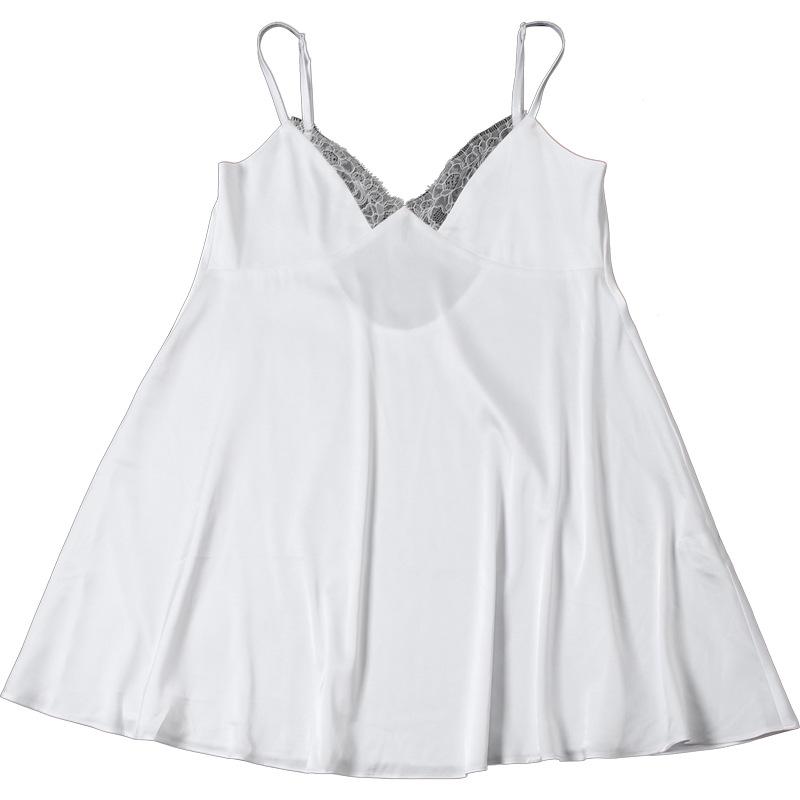 Lace hem backless solid cami mini dress