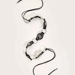 PU leather o ring rivet knotted belt