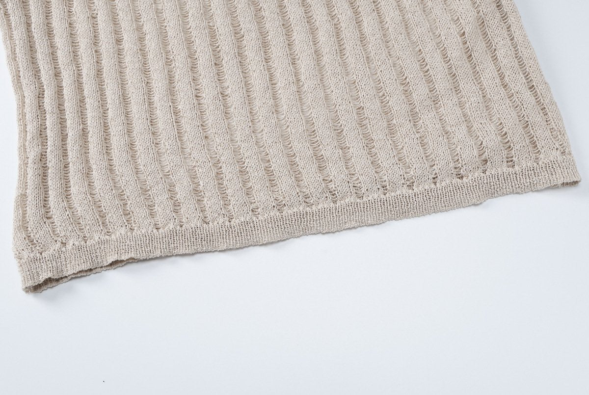 Long sleeve u neck knitted solid top