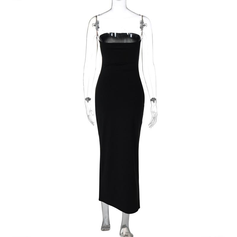 Ruched slit knotted tube midi dress
