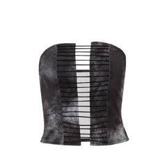 Tie dye hollow out tube crop top