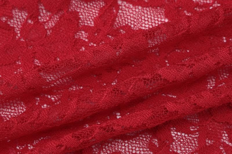 Long sleeve lace see through solid midi skirt set