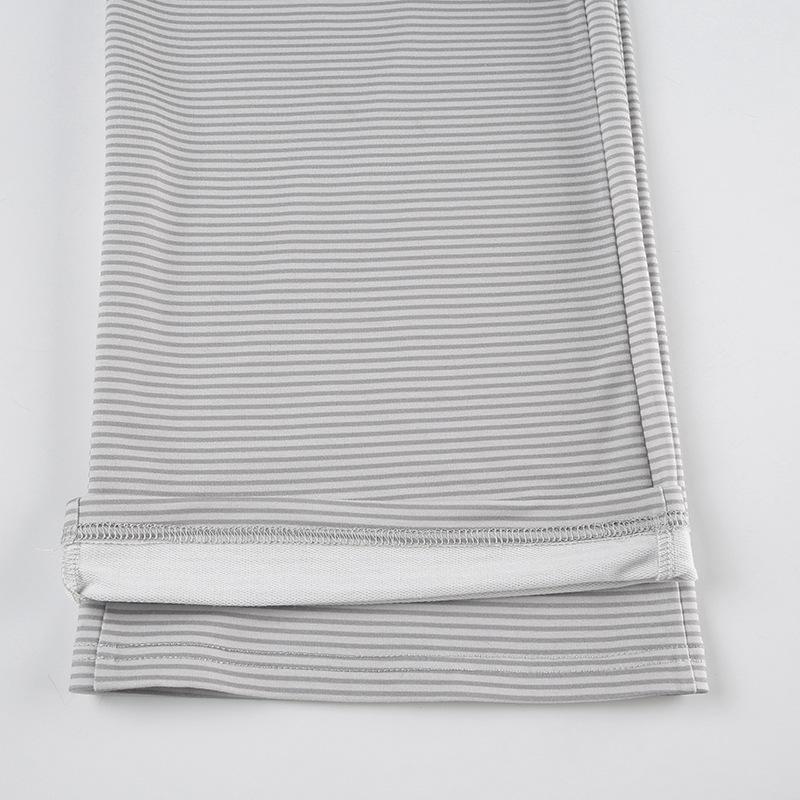 Striped self tie straight leg pant