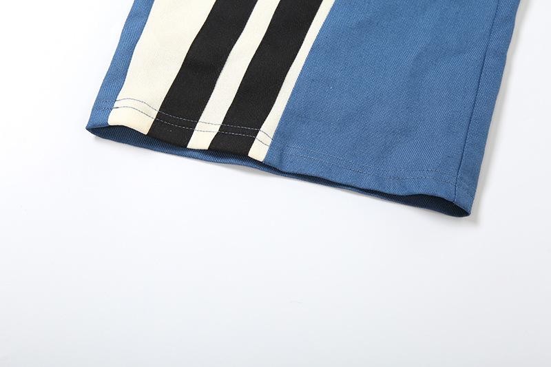 Drawstring medium rise pocket patchwork contrast pant