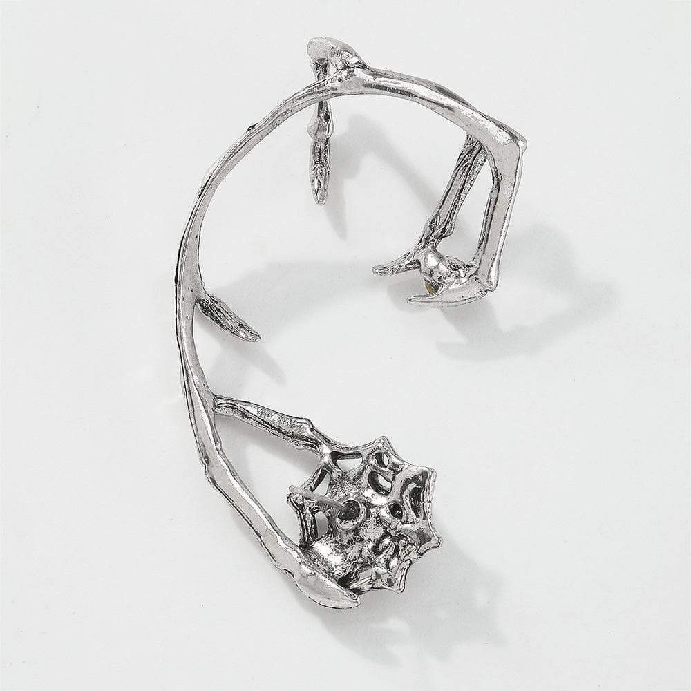 Stone silver irregular decor earrings