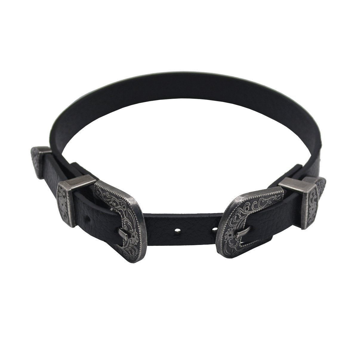 PU leather buckle adjustable choker necklace
