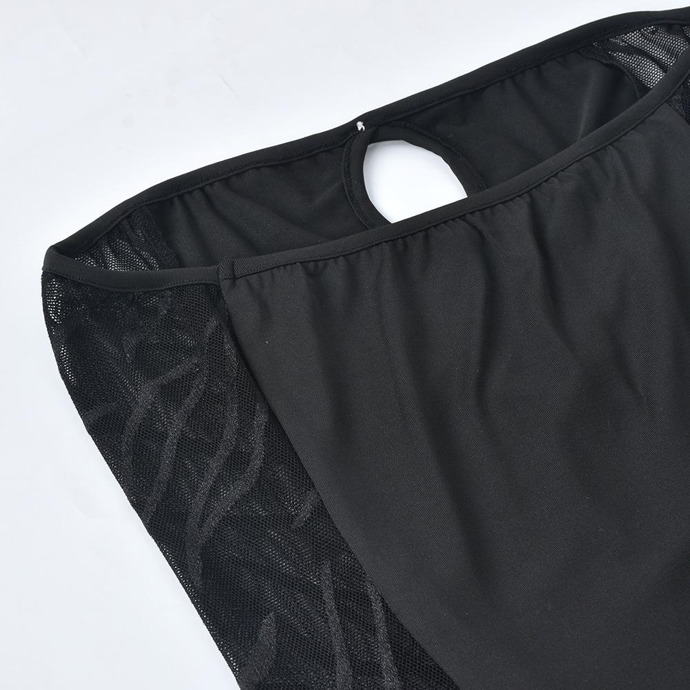 Hollow out beaded mesh backless tube midi dress