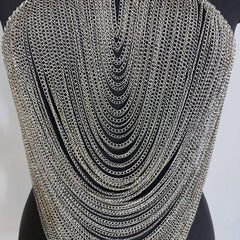 Halter o ring hollow out metal chain top