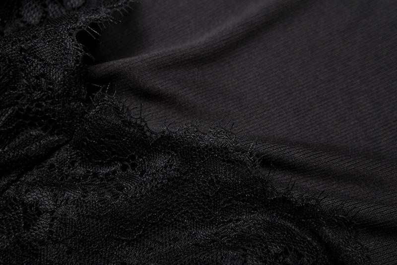 Long sleeve lace bustier crop top