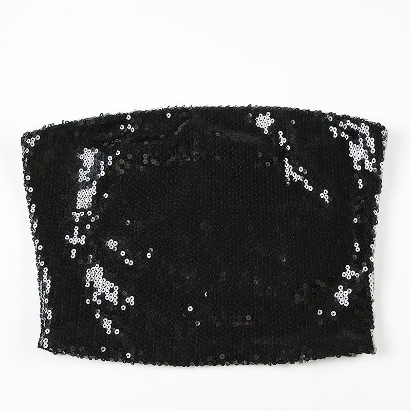 Glitter backless solid tube top