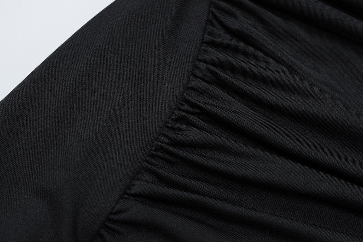 Long sleeve padded backless ruched maxi dress